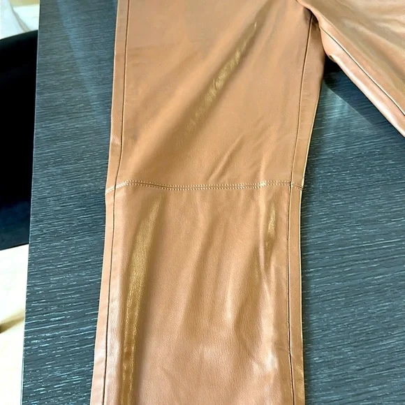 Zara High Rise Faux Leather Leggings Pants Brown. New with tags. Size M / 28
